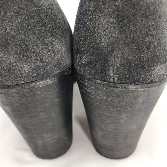 Dolce Vita Gray Suede Leather Soft Structure Western Style Heeled Ankle Boots - Picture 13 of 16